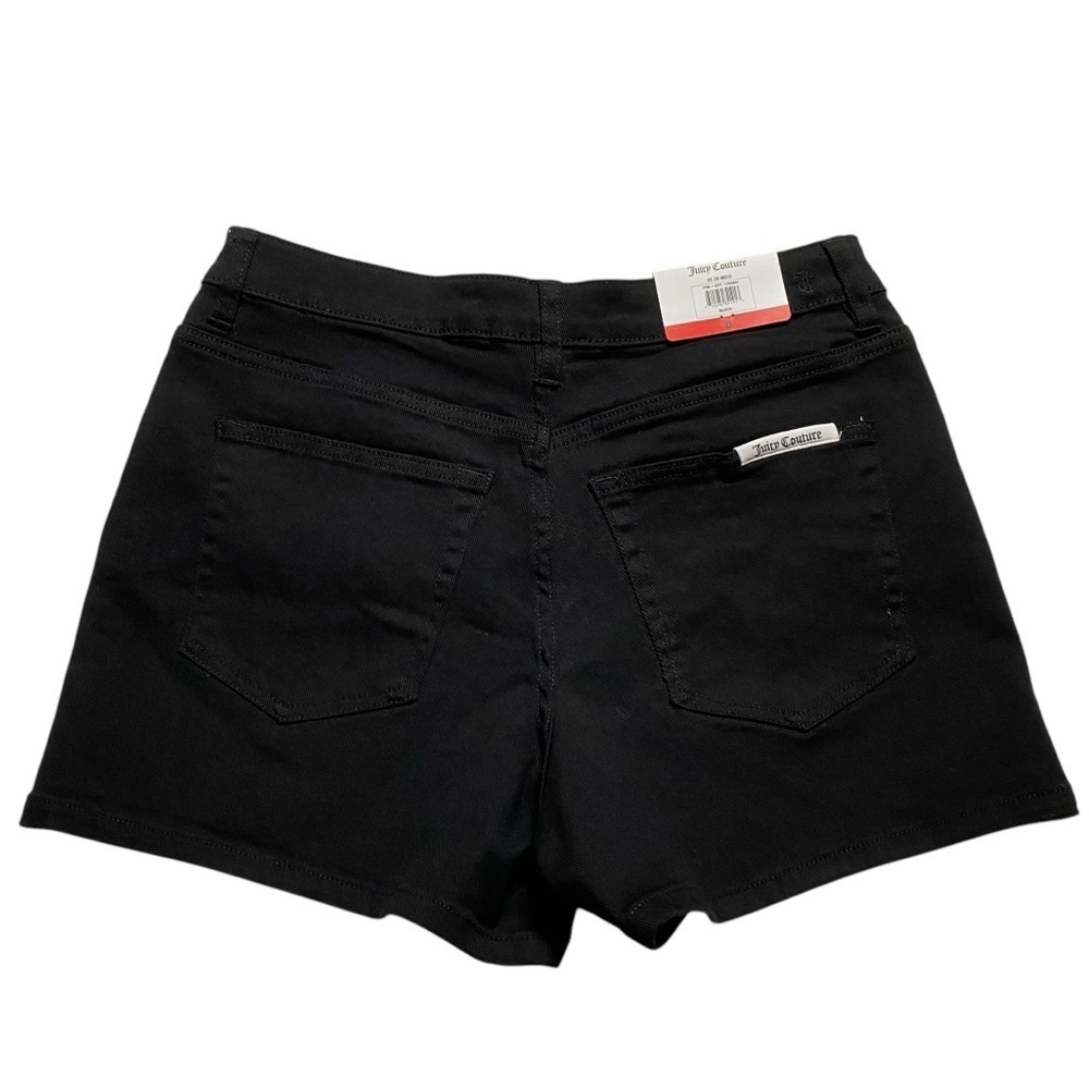 Juicy Couture Women's Size 8 Black Stretch Denim Jean Shorts 5 Pocket NWT